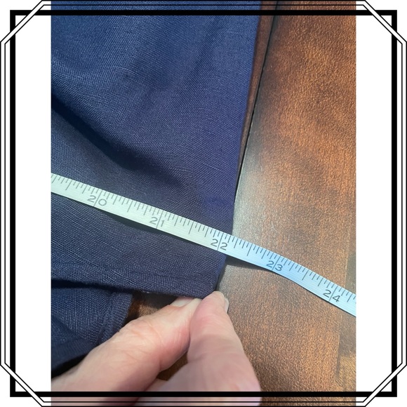 Tommy Bahama Linen Blend Ruffle On/Off Shoulder Sheath Dress - Navy Sz L - Picture 8 of 10